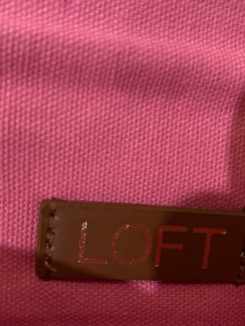 Loft Pink Raffia Clutch w Brown Trim Detail NWT - Picture 4 of 8